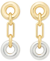 kate spade new york Two-Tone Interlock Linear Drop Earrings