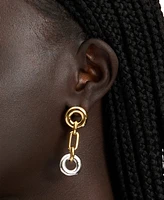 kate spade new york Two-Tone Interlock Linear Drop Earrings