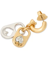 kate spade new york Two-Tone Crystal Pop Tab Charm Hoop Earrings