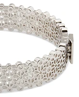kate spade new york Silver-Tone Spade Flower Lace Thin Bangle Bracelet