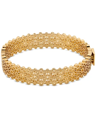 kate spade new york Gold-Tone Spade Flower Lace Thin Bangle Bracelet