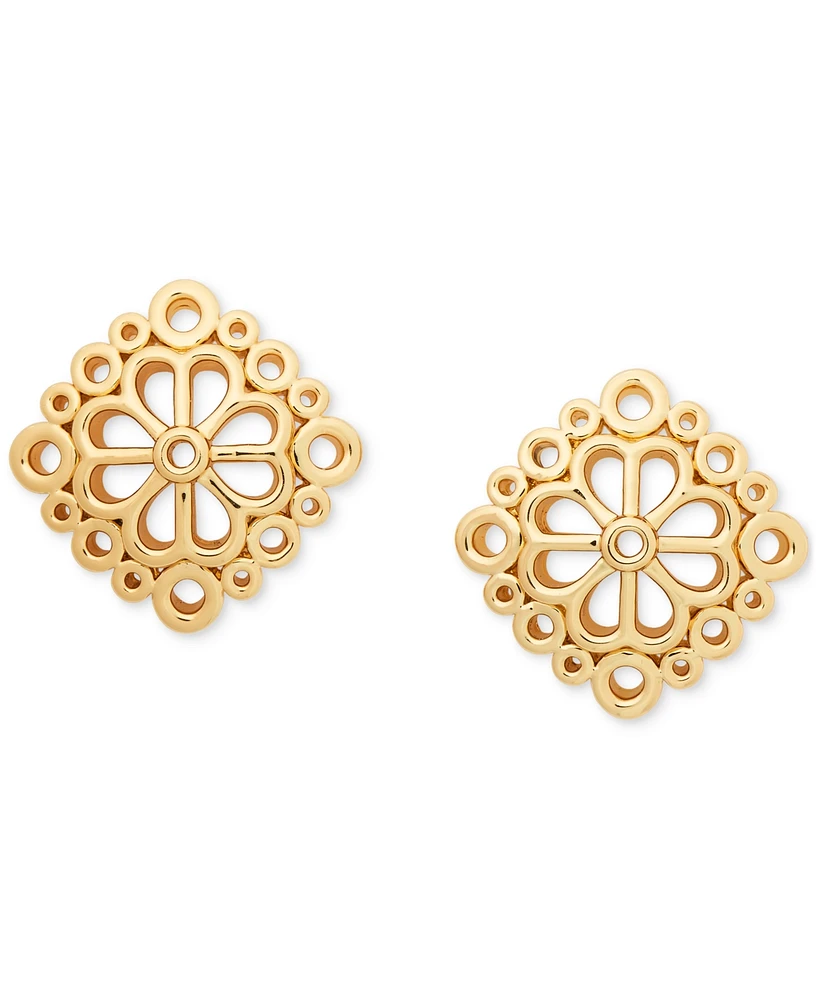 kate spade new york Gold-Tone Spade Flower Lace Stud Earrings