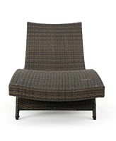 Stylish and Comfortable Wicker Patio Chaise Lounge (Set of 2)