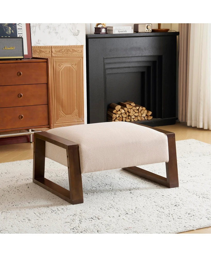 Sleek and Stylish Ottoman, Beige