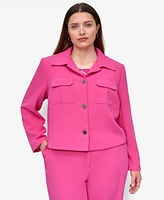 Dkny Plus Aero Crepe Button-Front Jacket
