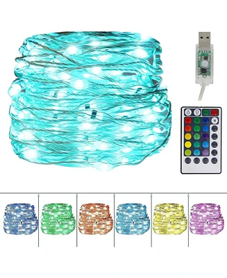 Usb Fairy String Lights 100 Led Waterproof 16 Colors 4 Lighting Modes Remote Control for Bedroom Christmas Decoration