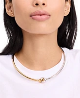 kate spade new york Two-Tone Interlock Structured Collar Necklace, 16" + 3" extender
