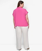 Dkny Plus Collared Twist-Hem Shirt