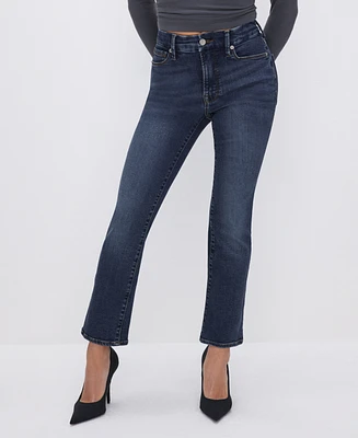 Good American Petite Mid-Rise Straight Jeans