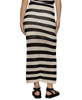 Sanctuary Women's Striped Mesh-Stitch Maxi Skirt