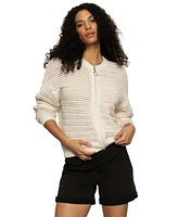 Sanctuary Women's Cotton Open-Knit Bomber Jacket