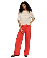 Sanctuary Women's Cotton Openwork Macrame Crewneck Tee