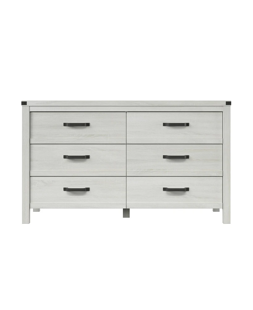 Classic Solid Wood Double Dresser with Smooth Glide Drawers