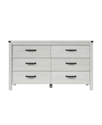 Classic Solid Wood Double Dresser with Smooth Glide Drawers