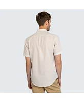 Vustra Men's Linen Fabric Short Sleeve Shirt
