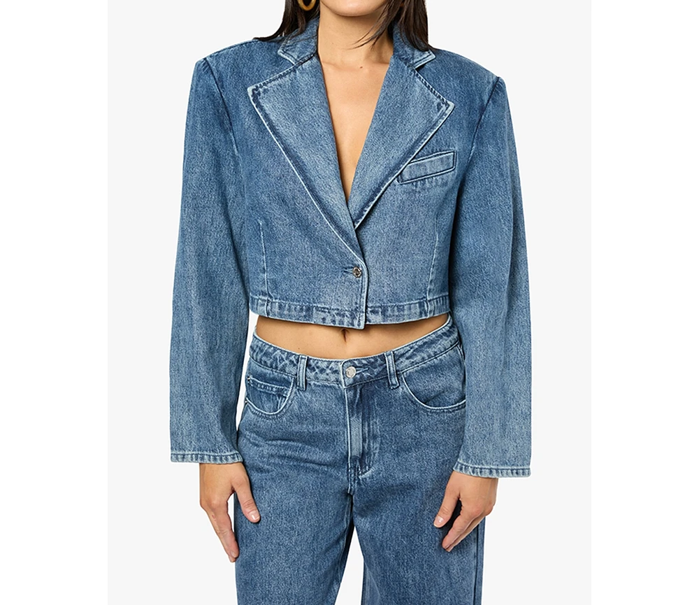 WeWoreWhat Women's Cropped Blazer Jacket