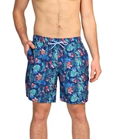 Tailorbyrd Men's Midnight Tropical Swim Shorts