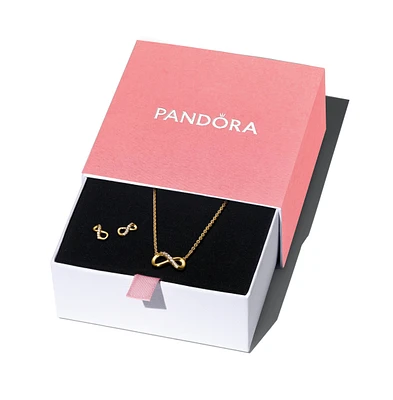 Pandora 14k Gold-Plated Sparkling Infinity Jewelry Gift Set
