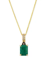 Le Vian Costa Smeralda Emeralds (1-1/5 ct. t.w.) & Diamond (1/20 ct. t.w.) Adjustable 20" Pendant Necklace in 14k Gold