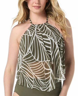 Coco Reef Women's Aura Mesh Printed Tankini Top