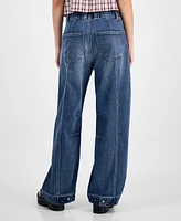 Tinseltown Juniors' Wide Barrel-Leg Jeans