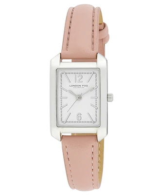 London Fog Unisex Chancery Pink Leather Watch, 22mm