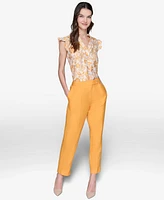 Karl Lagerfeld Paris Women's Pleat-Front Straight-Leg Ankle Pants