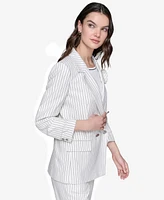Kalr Lagerfeld Paris Women's Striped Double-Breasted Jacket