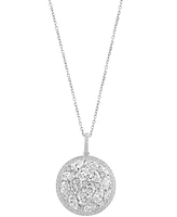 Effy Lab Grown Diamond Mixed Cut Cluster Pendant Necklace (3-1/4 ct. t.w.) in 14k White Gold, 17" + 1" extender