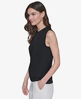 Karl Lagerfeld Paris Women's Bead-Trim Sleeveless Top