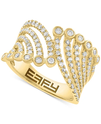 Effy Diamond Curved Multirow Statement Ring (3/4 ct. t.w.) in 14k Gold