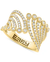 Effy Diamond Curved Multirow Statement Ring (3/4 ct. t.w.) in 14k Gold