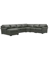 Radley Roll Arm 152" 5-Pc. Leather Wedge Corner Chaise Sectional, Exclusively at Macy's