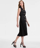 Karl Lagerfeld Paris Women's Satin-Back Crepe Midi Dress