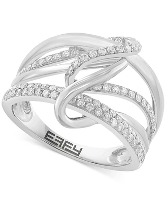 Effy Diamond Multirow Crossover Ring (1/2 ct. t.w.) in 14k White Gold
