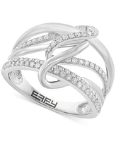 Effy Diamond Multirow Crossover Ring (1/2 ct. t.w.) in 14k White Gold