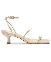 Schutz Women's Kaya Straw Mid Stiletto Heel Sandals