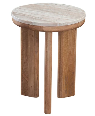 Sidney 22" Round Toronto Marble Top End Table