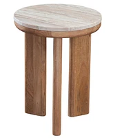 Sidney 22" Round Toronto Marble Top End Table