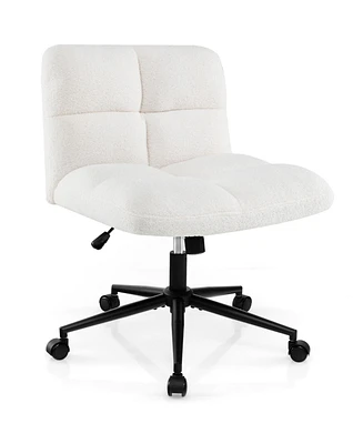Cross Legged Chair with Wheels with Padded Seat Adjustable Height for Bedroom Study