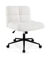 Cross Legged Chair with Wheels with Padded Seat Adjustable Height for Bedroom Study