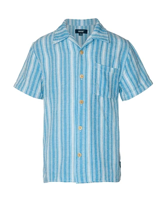 Univibe Big Boys Over Vista Textured Stripe Short Sleeve Woven Shirt