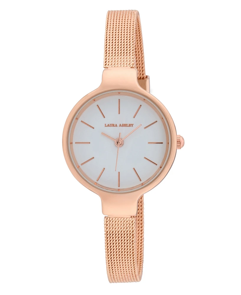 Laura Ashley Women's Quartz Rose Gold Alloy Watch, 28mm