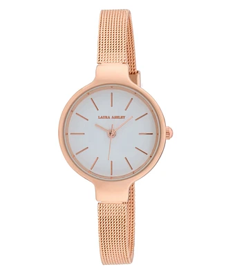 Laura Ashley Women's Quartz Rose Gold Alloy Watch, 28mm