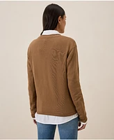 Pact Women's Organic Cotton Classic Fine Knit V-Neck Cardigan