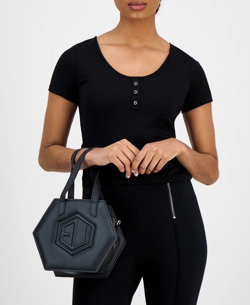 Eumelanin Hexagonal Leather Small Crossbody Bag