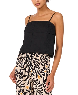 1.state Women's Embroidered Square Neck Sleeveless Blouse