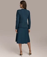 Donna Karan New York Womens Cardigan Cap Sleeve Sweater Midi Skirt