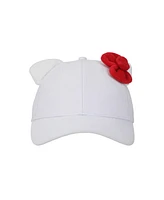 Hello Kitty 3D Bow & Ears Women s White Traditional Adjustable Hat