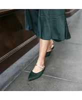 Alterre Women's Groovy Green Twiggy Customizable Point Slides
